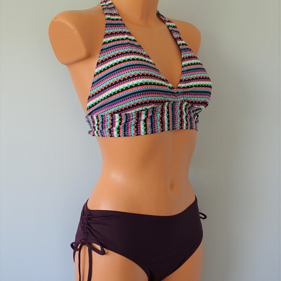 ANNE COLE NWT 2Pc Geo Print Bikini Set - Picture 2 of 4